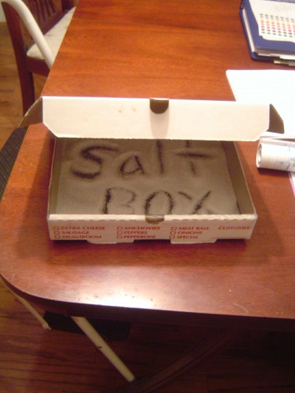 Salt Box for Cursive Teaching